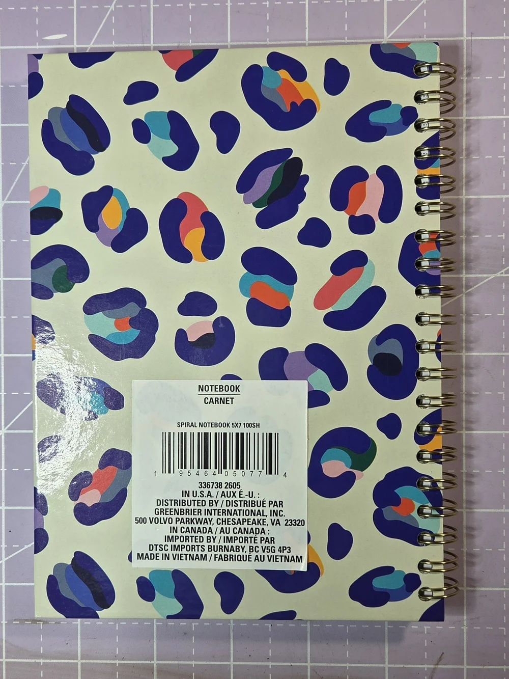 Upcycled Spiral Notebook - Multicolor Leopard Print